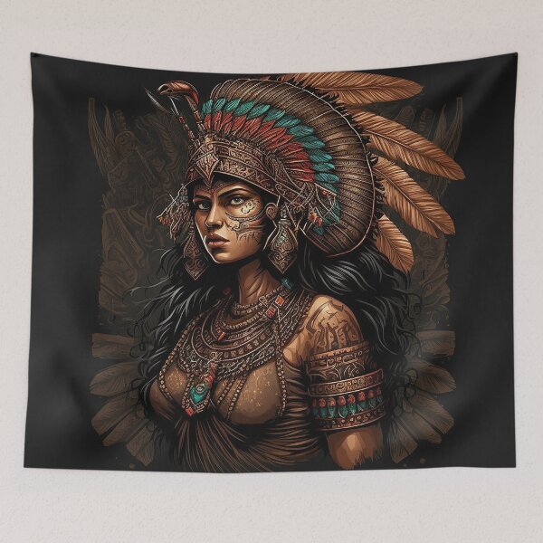 Item preview, Aztec Princess - Stunning Design on a Dark Background designed and sold by RuizCreative.