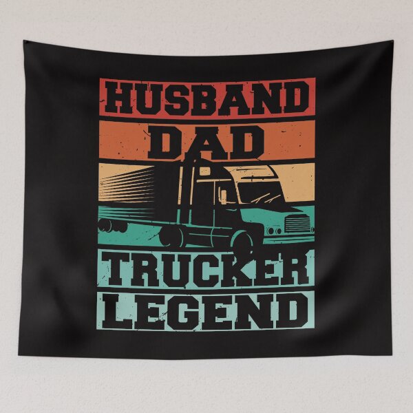 Item preview, Husband Dad Trucker Legend Funny Truck Driver Trucking Vintage designed and sold by Leader Shirts.