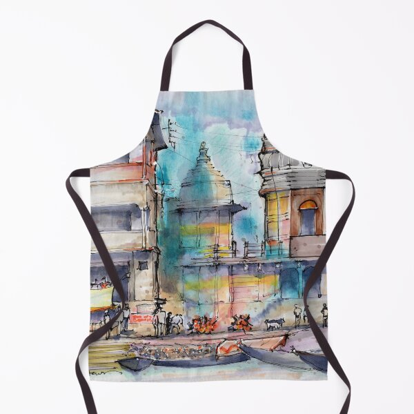 Item preview, Waterfront Scene, Manikarnika Ghat, India designed and sold by Gregg Brown.