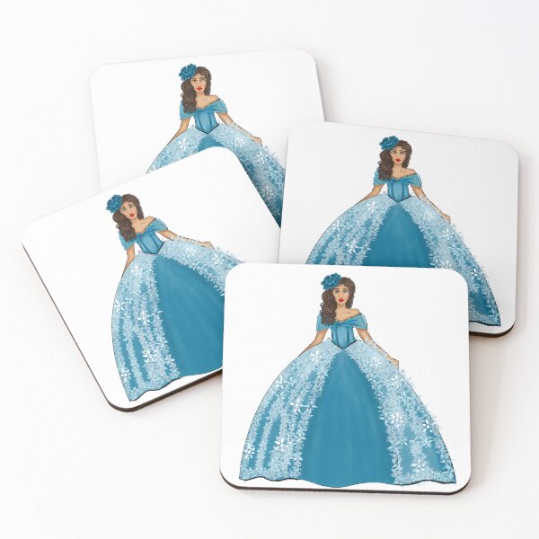 Aperçu de l'œuvre Illustration de mode de robe de Quinceañera bleu sarcelle - une grande rose sarcelle - Sweet 15 créée et vendue par SMillustrations.