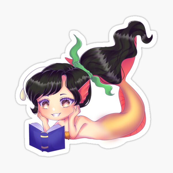 Reading mermaid Sticker