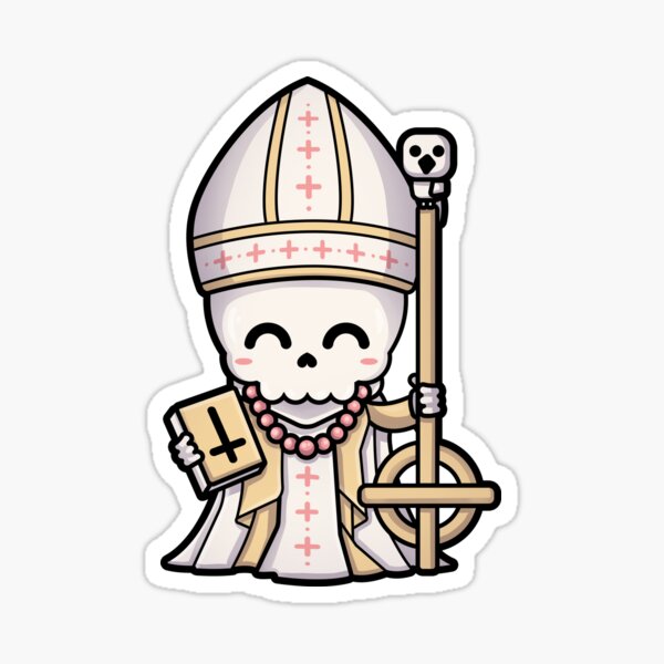 Kawaii Ghost Pope Sticker