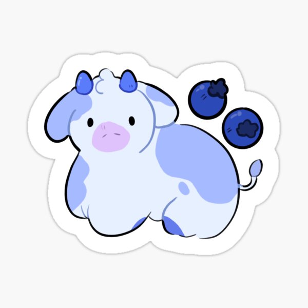 Blueberry Cow Sticker For Sale By Made Of Bees Redbubble