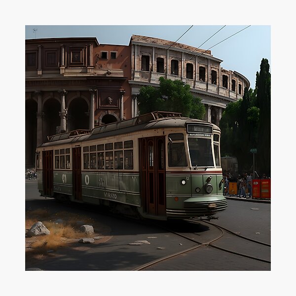 Tramways in rome Photographic Print