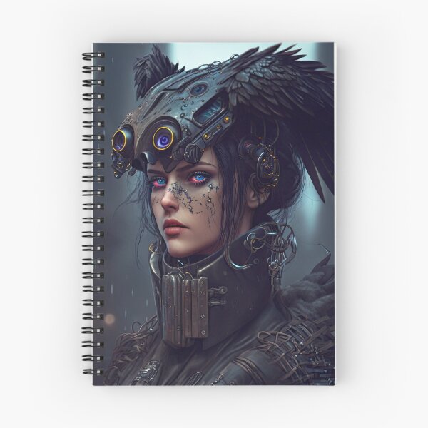Item preview, The Raven - Technogoth Cyberpunk Sci Fi Gothic Fantasy Original Artwork - Very High Resolution, Also She's a Cybergoth - Original Artwork designed and sold by CloudofKnowing.