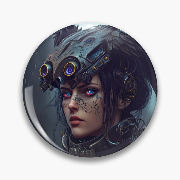 Item preview, The Raven - Technogoth Cyberpunk Sci Fi Gothic Fantasy Original Artwork - Very High Resolution, Also She's a Cybergoth - Original Artwork designed and sold by CloudofKnowing.
