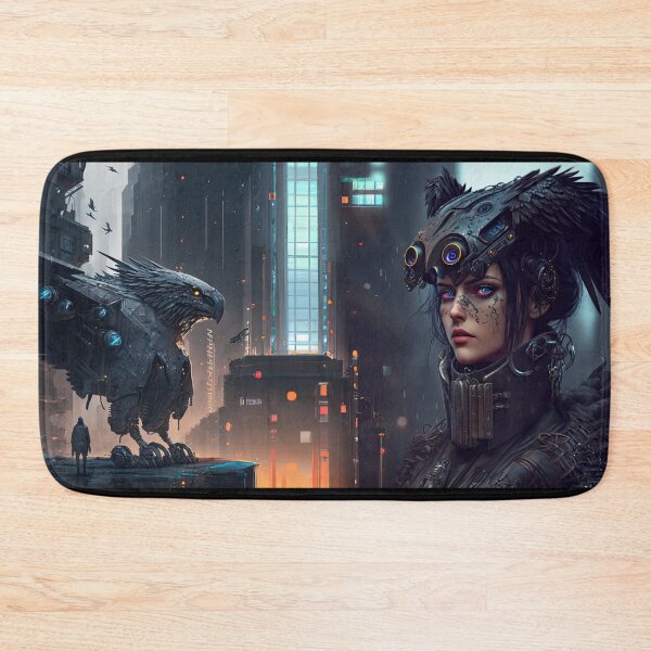 Item preview, The Raven - Technogoth Cyberpunk Sci Fi Gothic Fantasy Original Artwork - Very High Resolution, Also She's a Cybergoth - Original Artwork designed and sold by CloudofKnowing.