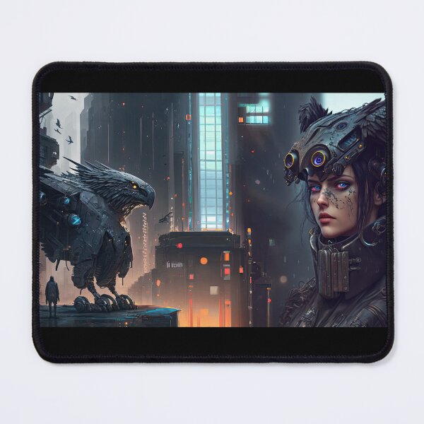 Item preview, The Raven - Technogoth Cyberpunk Sci Fi Gothic Fantasy Original Artwork - Very High Resolution, Also She's a Cybergoth - Original Artwork designed and sold by CloudofKnowing.