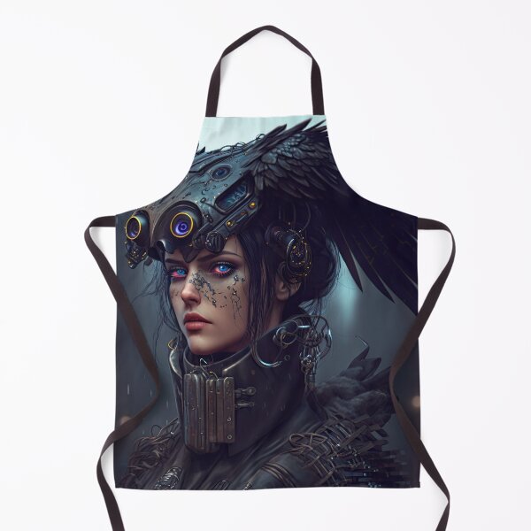 Item preview, The Raven - Technogoth Cyberpunk Sci Fi Gothic Fantasy Original Artwork - Very High Resolution, Also She's a Cybergoth - Original Artwork designed and sold by CloudofKnowing.