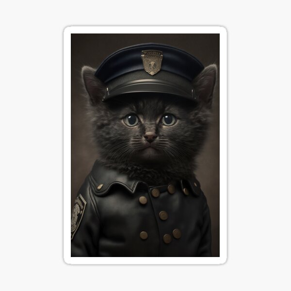 Cat in Police Uniform | Sticker