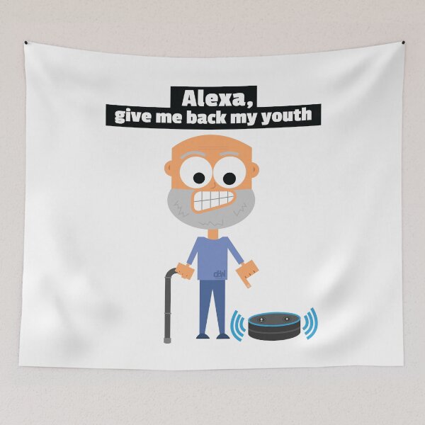 Item preview, Alexa, give me back my youth. Alexa Meme Funny Health Old Age Anti Aging Fountain Of Youth designed and sold by doseofwin.