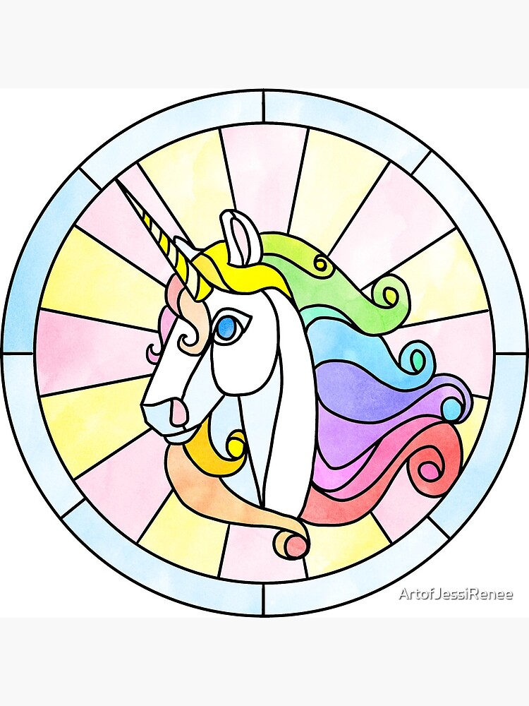 "Stained Glass Unicorn" Canvas Print for Sale by ArtofJessiRenee