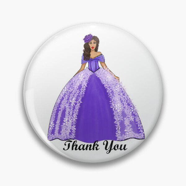 Artikelvorschau, Lila Quinceañera Kleid Modeillustration - One Big Purple Rose - Sweet 15 entworfen und verkauft von SMillustrations.