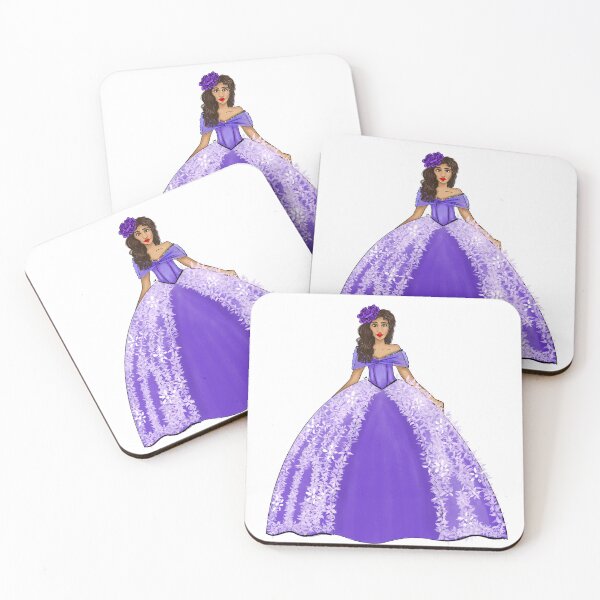 Aperçu de l'œuvre Illustration de mode pourpre Quinceañera Dress - One Big Purple Rose - Sweet 15 créée et vendue par SMillustrations.