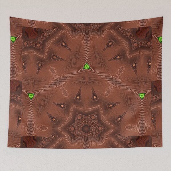 Item preview, *FUNNY ABSTRACT PAINTING ALIEN TRIBAL FACE CHOCOLATE MIXTURE MINT GREEN WITH STARRY GREEN ANISE designed and sold by Ralek.