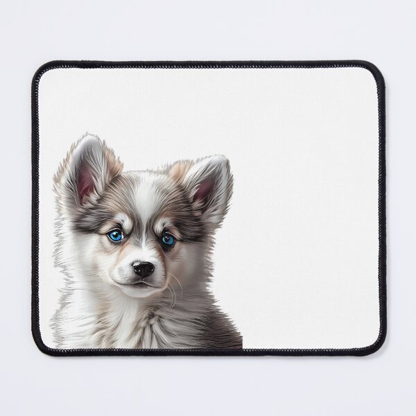 Item preview, Cute blue-eyed Pomsky/Mini Husky Puppy digital art drawing for printables designed and sold by BHC-P.