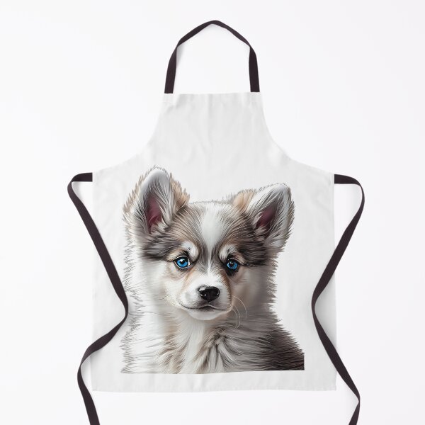 Item preview, Cute blue-eyed Pomsky/Mini Husky Puppy digital art drawing for printables designed and sold by BHC-P.