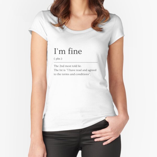 I'm fine, Dictionary Definition Sticker for Sale by ED-TDesigns