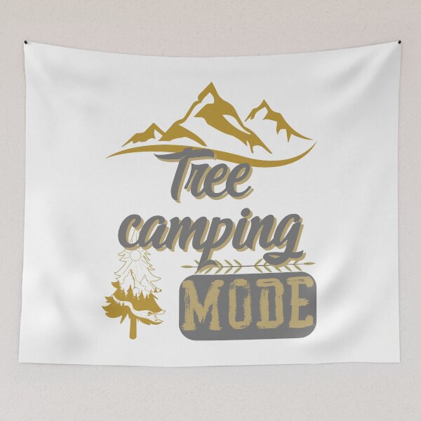 Item preview, tree camping mode, forest river sun inside tree pine designed and sold by movie-popcorn.