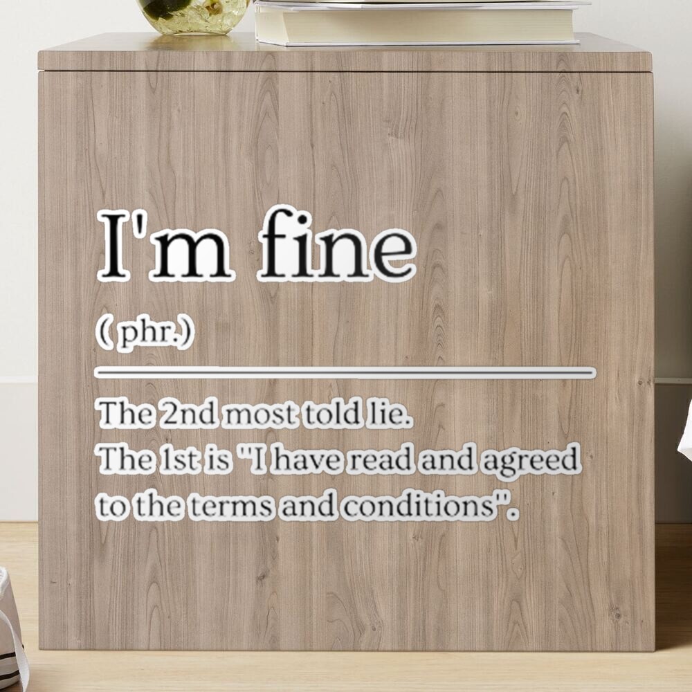 I'm fine, Dictionary Definition Sticker for Sale by ED-TDesigns