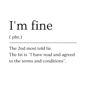 I'm fine, Dictionary Definition Sticker for Sale by ED-TDesigns