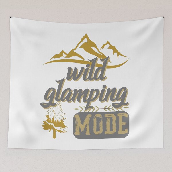 Item preview, wild glamping mode, forest river sun inside tree pine designed and sold by movie-popcorn.