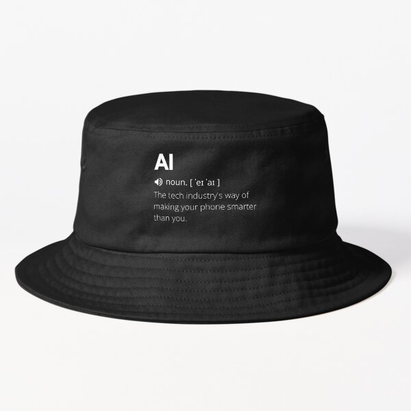 Funny AI Definition, Artificial Intelligence Bucket Hat for Sale