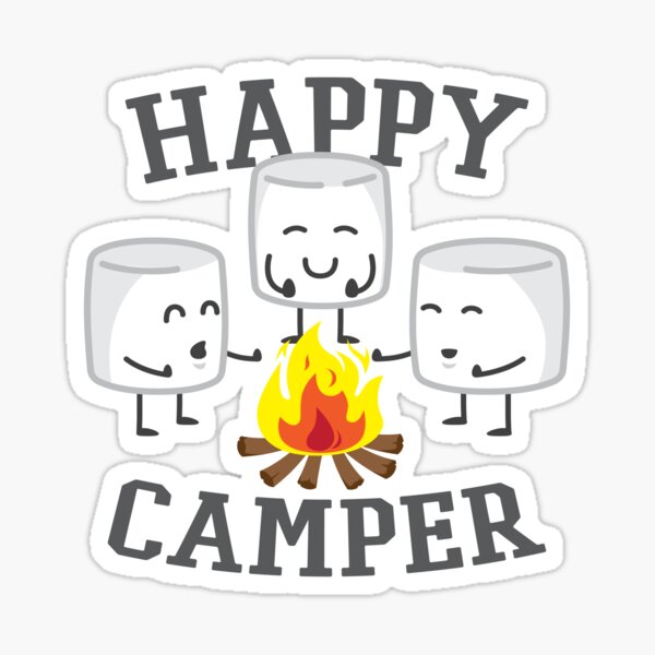 Happy Camper Marshmallows Design Sticker