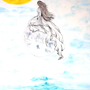 Artwork thumbnail, Moon Lady by Roya Alami