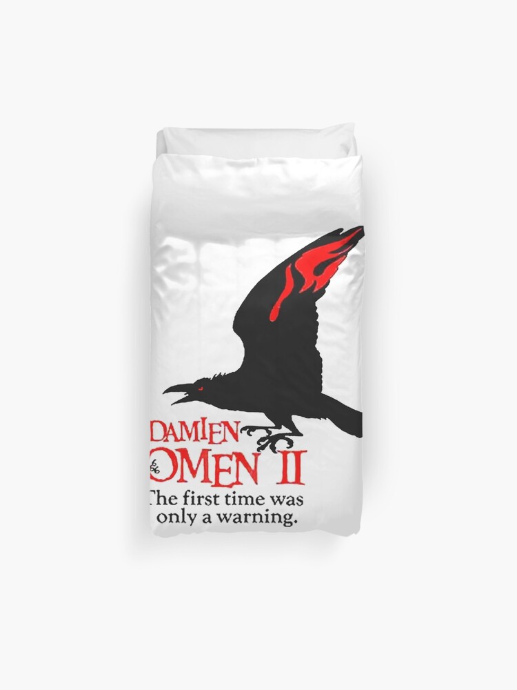 Omen Crow Warning Movie Poster Horror Film Duvet Cover By