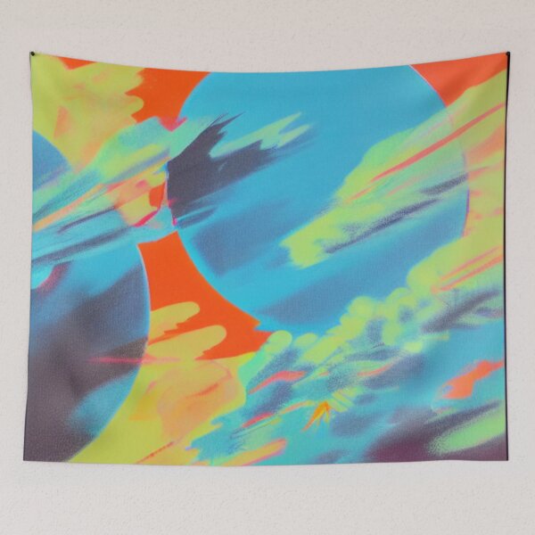 Item preview, Two Blue Moons in an Orange Sky designed and sold by Athena Milonas.