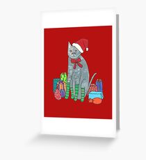 Cute Christmas Cat Greeting Card