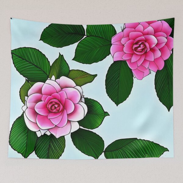 Item preview, Pink camellia flower background designed and sold by gramizzia.