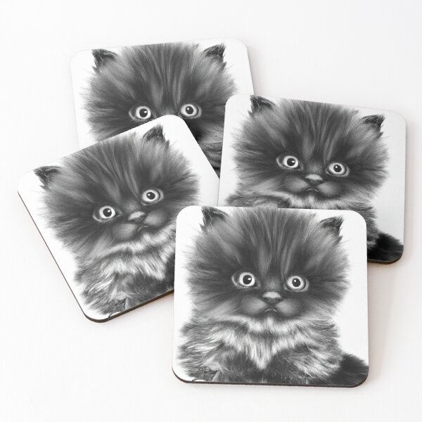 Item preview, Cat Kitten Cute Black and White Drawing designed and sold by phillipbooth.