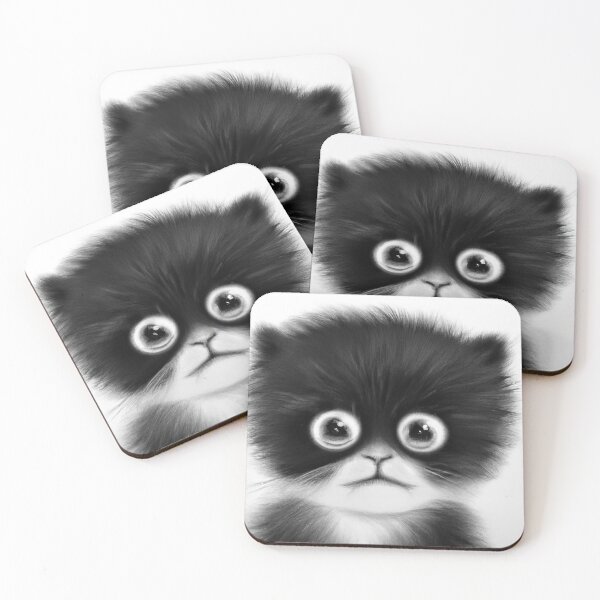 Item preview, Cat Kitten Cute Black and White Drawing designed and sold by phillipbooth.