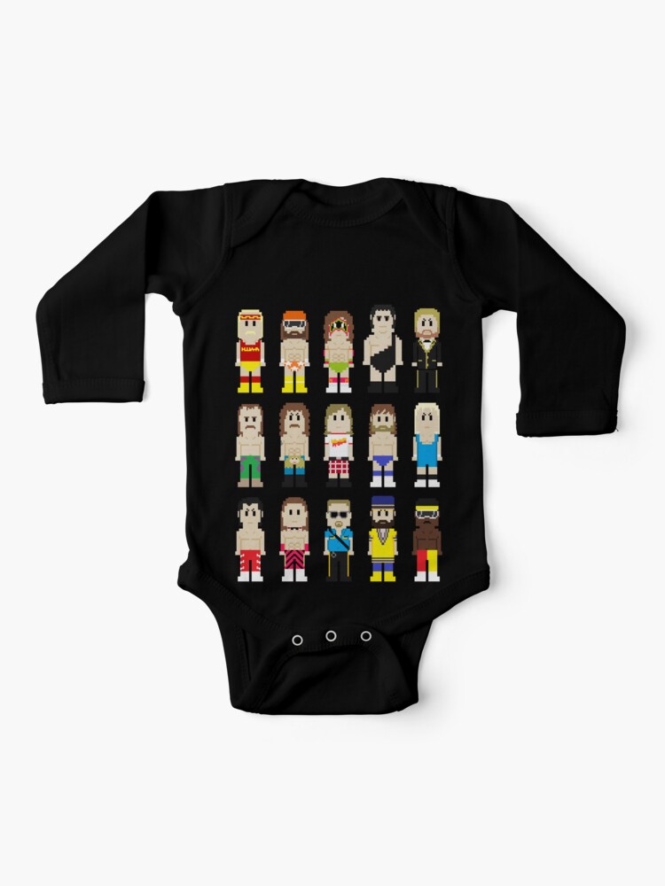 8 Bit Wrestlers Baby One Piece By Alcreed Redbubble