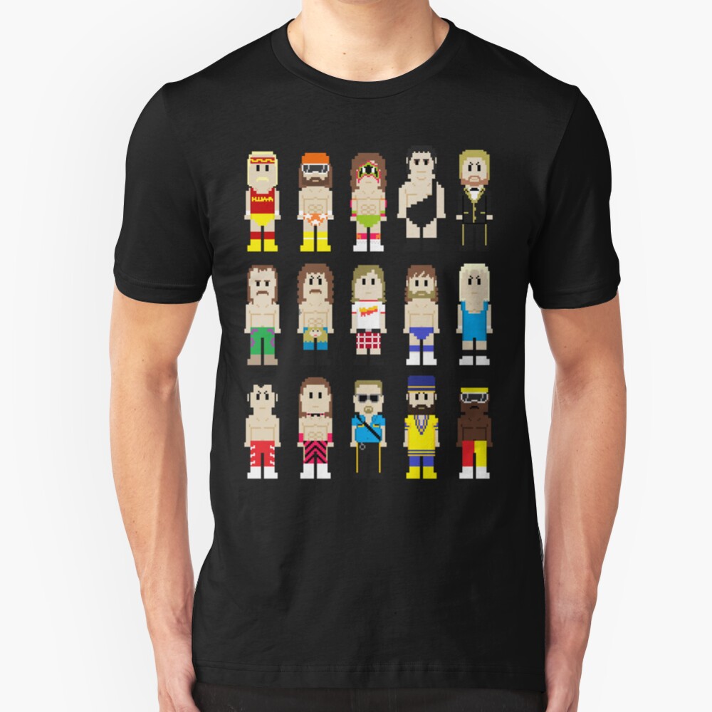 8-Bit Wrestlers! Slim Fit T-Shirt