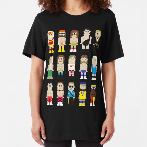 8-Bit Wrestlers! Slim Fit T-Shirt