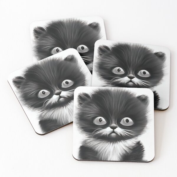Item preview, Cat Kitten Cute Black and White Drawing designed and sold by phillipbooth.