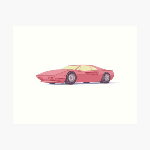 Vaporwave Sportscar Art Print