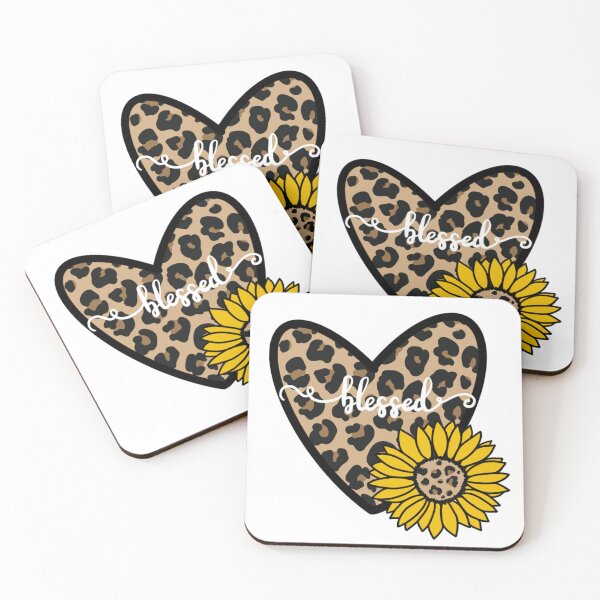 Item preview, Blessed Cheetah Print Heart Sunflower designed and sold by CWLStacey.