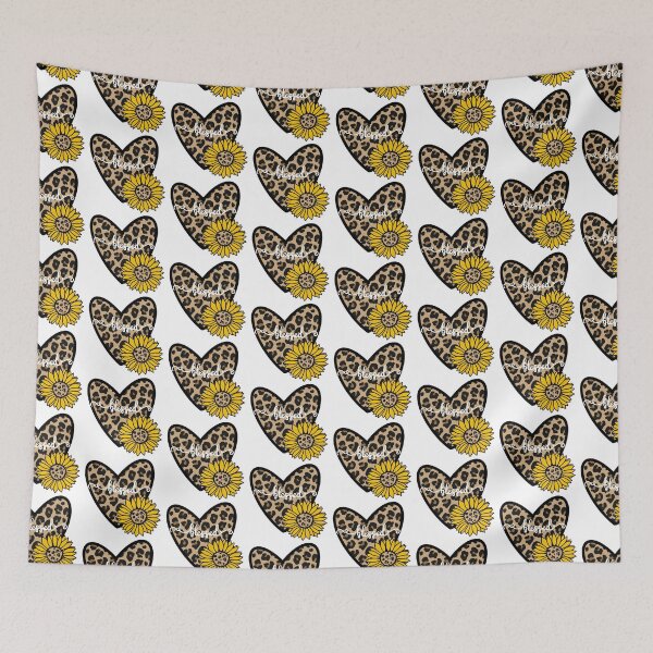 Item preview, Blessed Cheetah Print Heart Sunflower designed and sold by CWLStacey.