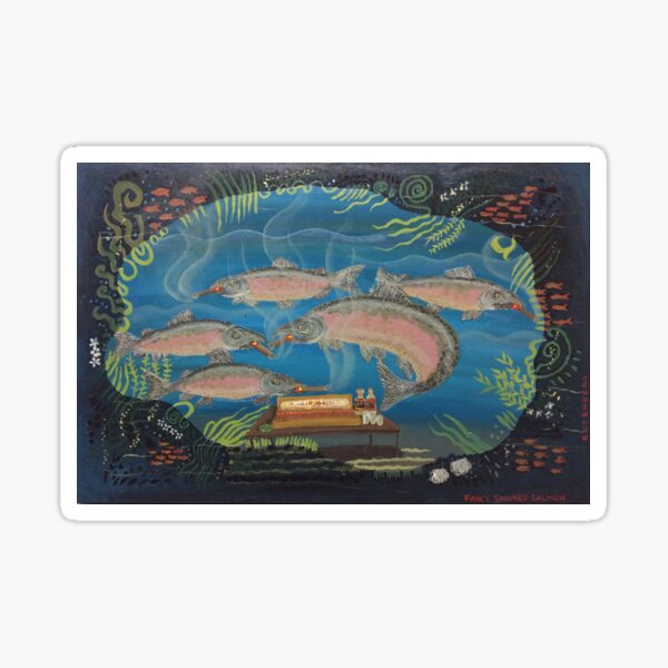 Vista previa del artículo con la obra «Fancy Smoked Salmon - Fumar cigarros!», diseñado y vendido por Lisa Rotenberg.
