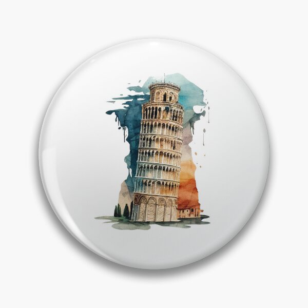 Item preview, Leaning Tower of Pisa - watercolors designed and sold by KittyCat08.