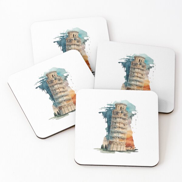 Item preview, Leaning Tower of Pisa - watercolors designed and sold by KittyCat08.