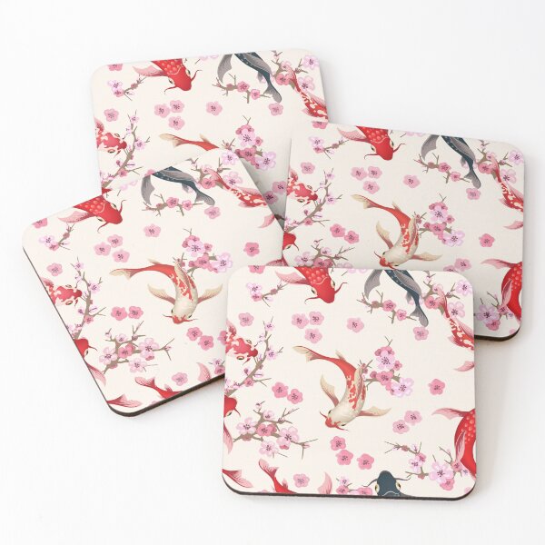 Item preview, Japanese Cherry Blossom With Koi Fish Impressionism Artwork Pattern designed and sold by mysticblvd.