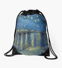 Starry Night Over the Rhône- Vincent van Gogh Drawstring Bag