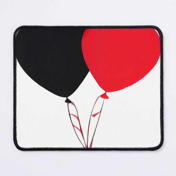 Aperçu de l'œuvre Autocollant mignon de ballons en forme de coeur noir et rouge créée et vendue par bootifull.