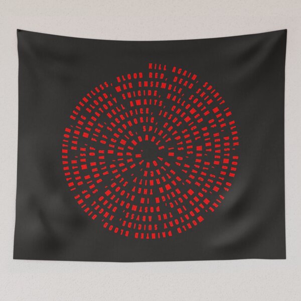 Item preview, Rock Your World With Slayer: A Unique Spiral Design Made from the Titles of the Most Popular Metallica Songs - Perfect for Any Metalhead or Music Lover designed and sold by BotTastic.