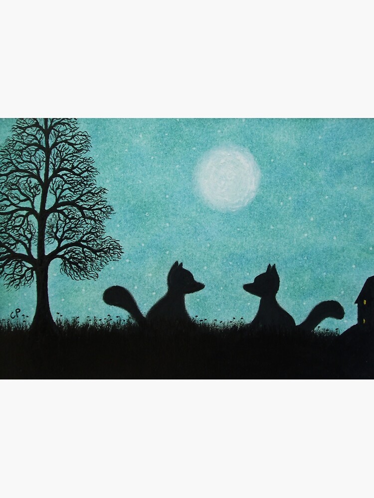 fox silhouette painting